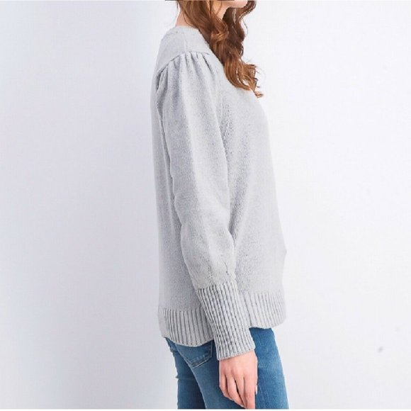 Style & Co XS Light Gray Puffy Sweater NWT CU30 - Picture 2 of 6